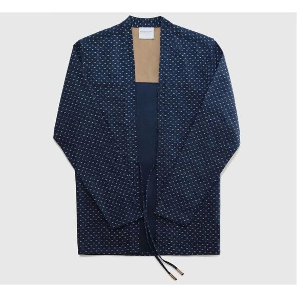 Akashi-Kama Noragi Unisex Jacket in Yama Indigo 100% Cotton Navy size XL - Picture 1 of 9